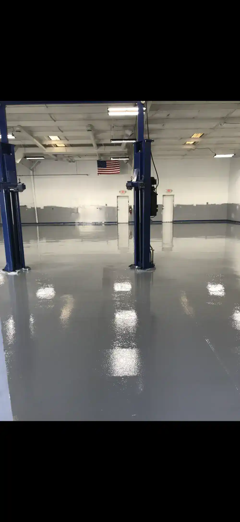 Finished commercial auto facility floor coating